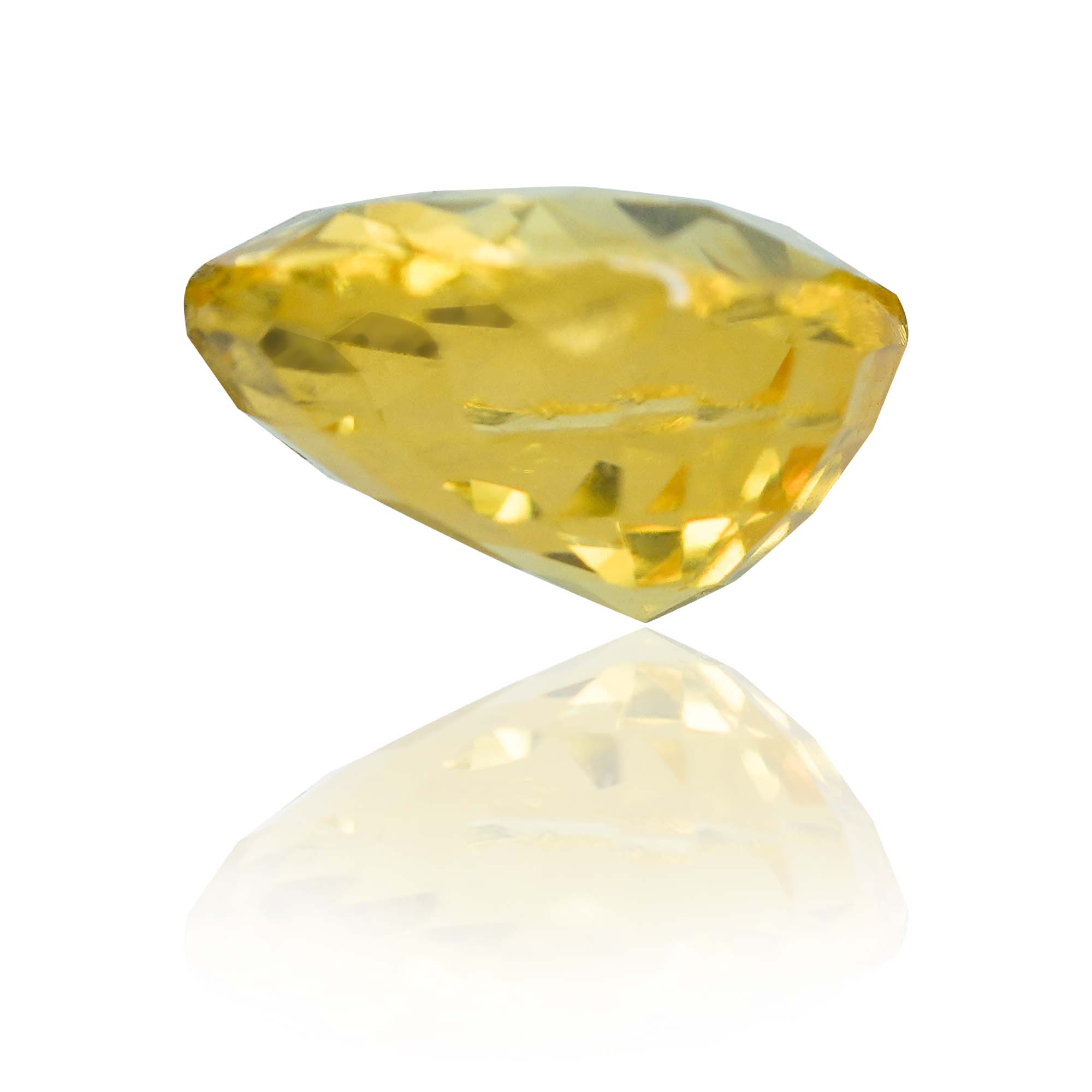 Natural Unheated Yellow Sapphire (Pukhraj) 2.7 Ct, Oval, Ceylon – IGTL Certified – front view thumbnail